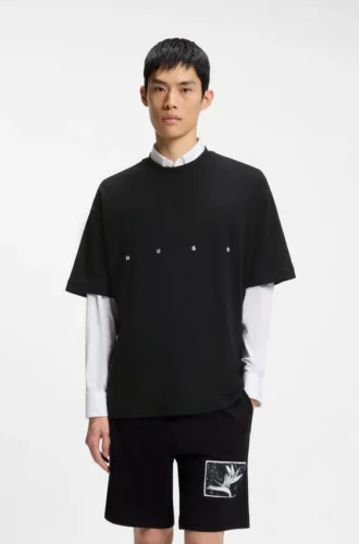 Oversize-T-Shirt aus Baumwolle mit auffälligem Logo-Print