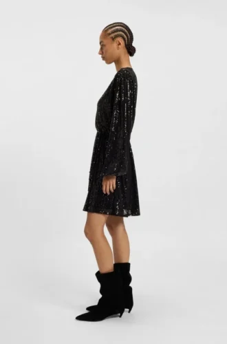 Pailletten-Kleid mit Wickelausschnitt