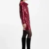 Paillettenkleid mit drapiertem Ausschnitt