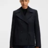 Peacoat aus Wollmischung in regulärer Passform