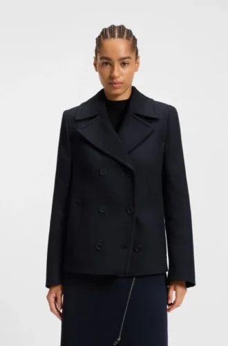 Peacoat aus Wollmischung in regulärer Passform