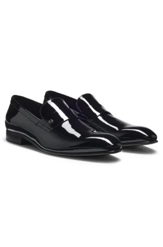 Penny-Loafer aus lackiertem Kunstleder