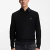Piqué-Pullover aus Baumwolle mit Logo-Patch