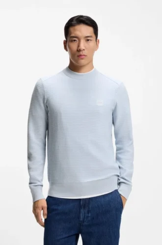 Piqué-Pullover aus Baumwolle mit Logo-Patch