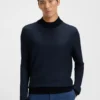 Piqué-Pullover aus Seide mit Stehkragen