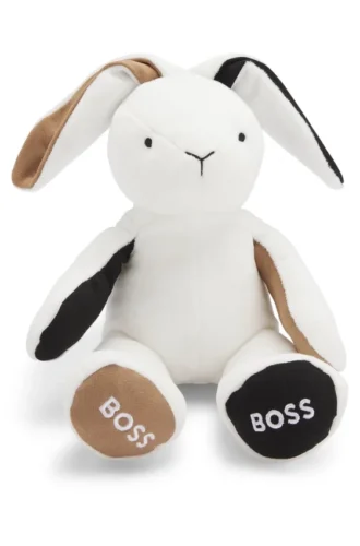 Plüsch-Kunstfell-Hase für Babys mit Markenlogo