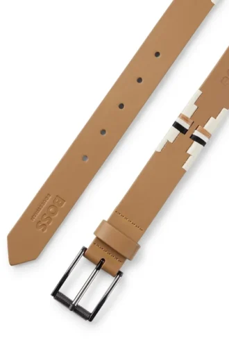 Polo-Gürtel im Reitsport-Stil mit gesticktem Muster Polo-Gürtel im Reitsport-Stil mit gesticktem Muster