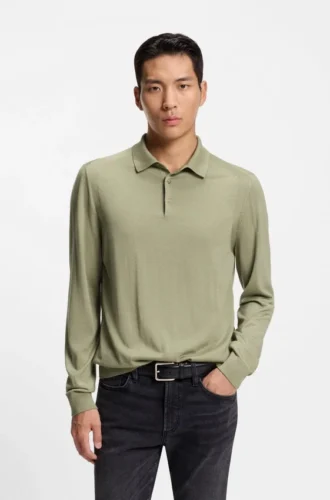 Polo-Pullover aus Wolle, Seide und Kaschmir