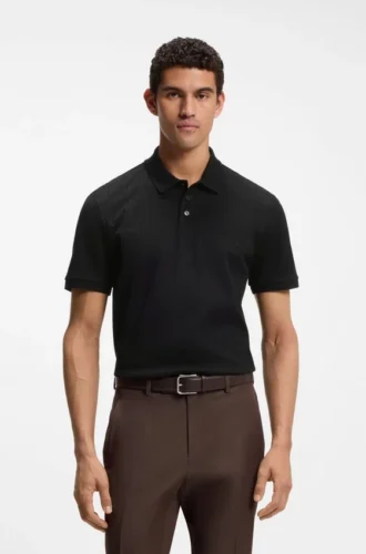 Polohemd aus Baumwolle mit geometrischem Jacquard-Muster
