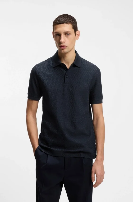 Polohemd aus Baumwolle mit Monogramm-Jacquard Polohemd aus Baumwolle mit Monogramm-Jacquard