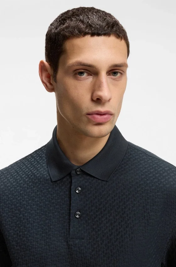 Polohemd aus Baumwolle mit Monogramm-Jacquard Polohemd aus Baumwolle mit Monogramm-Jacquard
