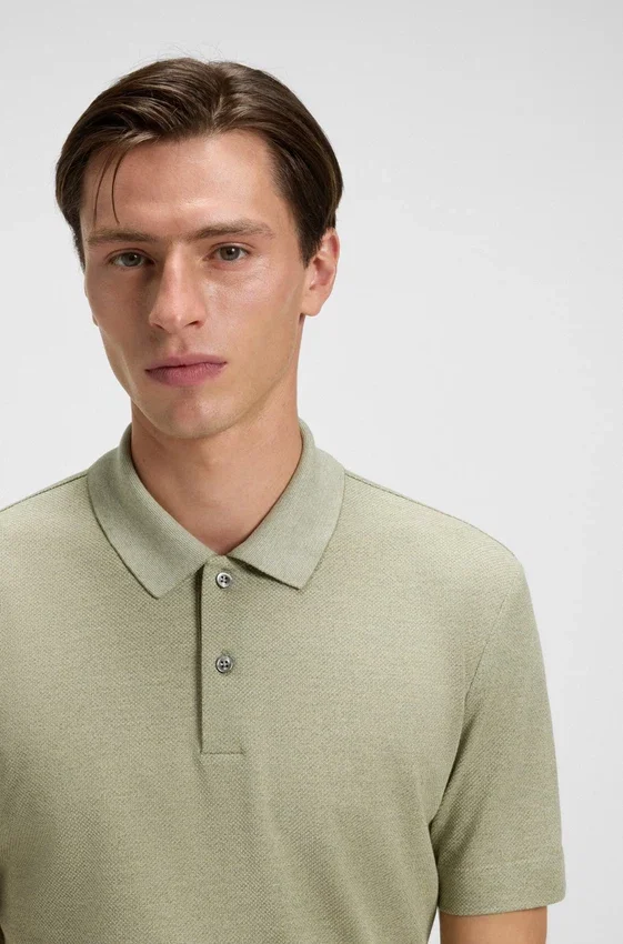 Polohemd aus Baumwolle und Seide in Regular-Fit Polohemd aus Baumwolle und Seide in Regular-Fit