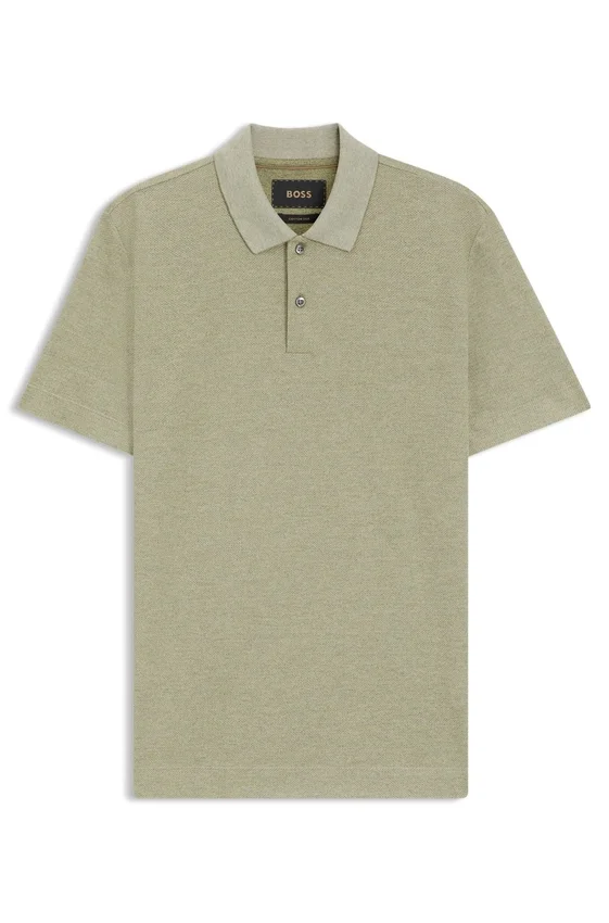 Polohemd aus Baumwolle und Seide in Regular-Fit Polohemd aus Baumwolle und Seide in Regular-Fit
