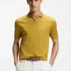 Polohemd aus Baumwolljacquard mit Johnny-Kragen