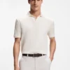 Polohemd aus Baumwolljacquard mit Johnny-Kragen