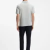 Polohemd aus Baumwolljacquard mit Johnny-Kragen