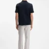 Polohemd aus Baumwolljacquard mit Johnny-Kragen