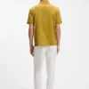 Polohemd aus Baumwolljacquard mit Johnny-Kragen