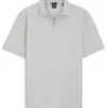 Polohemd aus Baumwolljacquard mit Johnny-Kragen
