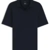Polohemd aus Baumwolljacquard mit Johnny-Kragen