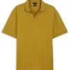 Polohemd aus Baumwolljacquard mit Johnny-Kragen