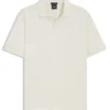 Polohemd aus Baumwolljacquard mit Johnny-Kragen