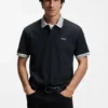 Polohemd aus Baumwolljersey mit Streifenbesatz Polohemd aus Baumwolljersey mit Streifenbesatz