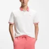 Polohemd aus Baumwolljersey mit Streifenbesatz Polohemd aus Baumwolljersey mit Streifenbesatz