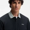 Polohemd aus Baumwolljersey mit Streifenbesatz Polohemd aus Baumwolljersey mit Streifenbesatz