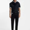 Polohemd aus Baumwolljersey mit Streifenbesatz Polohemd aus Baumwolljersey mit Streifenbesatz