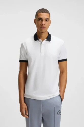 Polohemd aus Baumwollmischung mit Active-Stretch