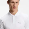 Polohemd aus Baumwollpiqué mit Allover-Print