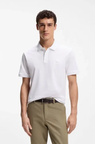 Polohemd aus Baumwollpiqué mit Double-B-Monogramm