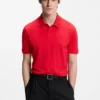 Polohemd aus Baumwollpiqué mit Logo-Print
