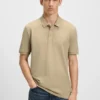 Polohemd aus Baumwollpiqué mit Logo-Print