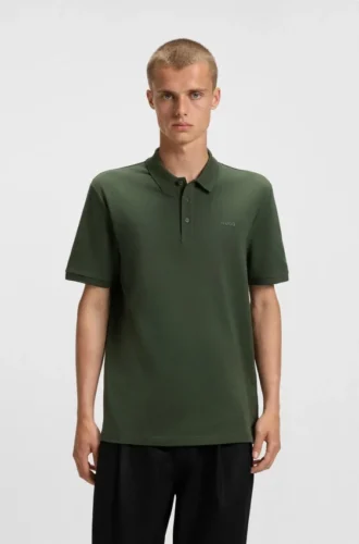 Polohemd aus Baumwollpiqué mit Logo-Print