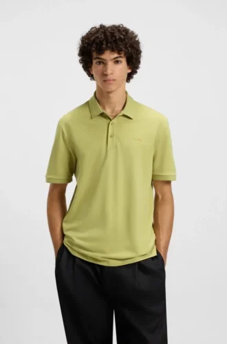 Polohemd aus Baumwollpiqué mit Logo-Print