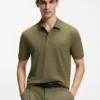 Polohemd aus Baumwollpiqué mit Logo-Print