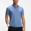 Polohemd aus Baumwollpiqué mit Tennis-Motiv