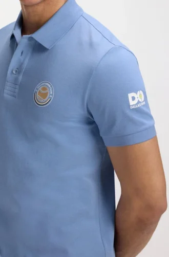 Polohemd aus Baumwollpiqué mit Tennis-Motiv