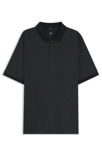 Polohemd aus merzerisierter Baumwolle mit aufgedrucktem Monogramm