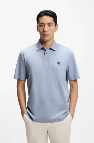 Polohemd aus merzerisierter Baumwolle mit Double-B-Monogramm