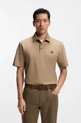 Polohemd aus merzerisierter Baumwolle mit Double-B-Monogramm