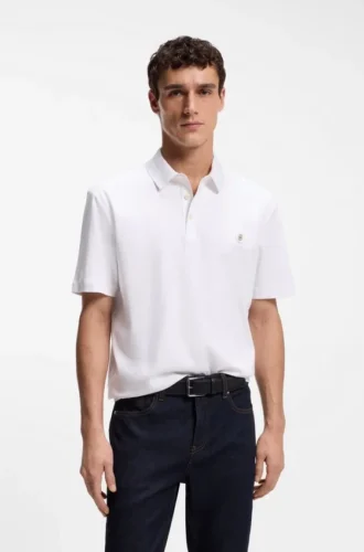 Polohemd aus merzerisierter Baumwolle mit Double-B-Monogramm
