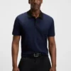 Polohemd aus merzerisierter Baumwolle mit geometrischem Jacquardmuster Polohemd aus merzerisierter Baumwolle mit geometrischem Jacquardmuster