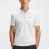 Polohemd aus Stretch-Baumwolle mit Allover-Print Polohemd aus Stretch-Baumwolle mit Allover-Print