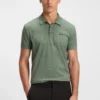 Polohemd aus Stretch-Baumwolle mit Allover-Print