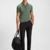 Polohemd aus Stretch-Baumwolle mit Allover-Print