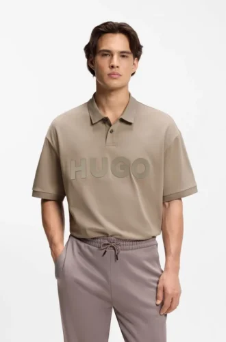 Polohemd in Oversize-Passform aus Baumwolle mit farblich abgestimmtem Logo