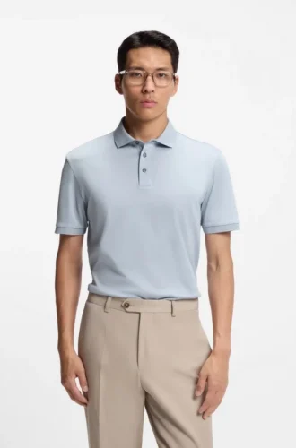 Polohemd in Regular-Fit aus merzerisierter italienischer Baumwolle